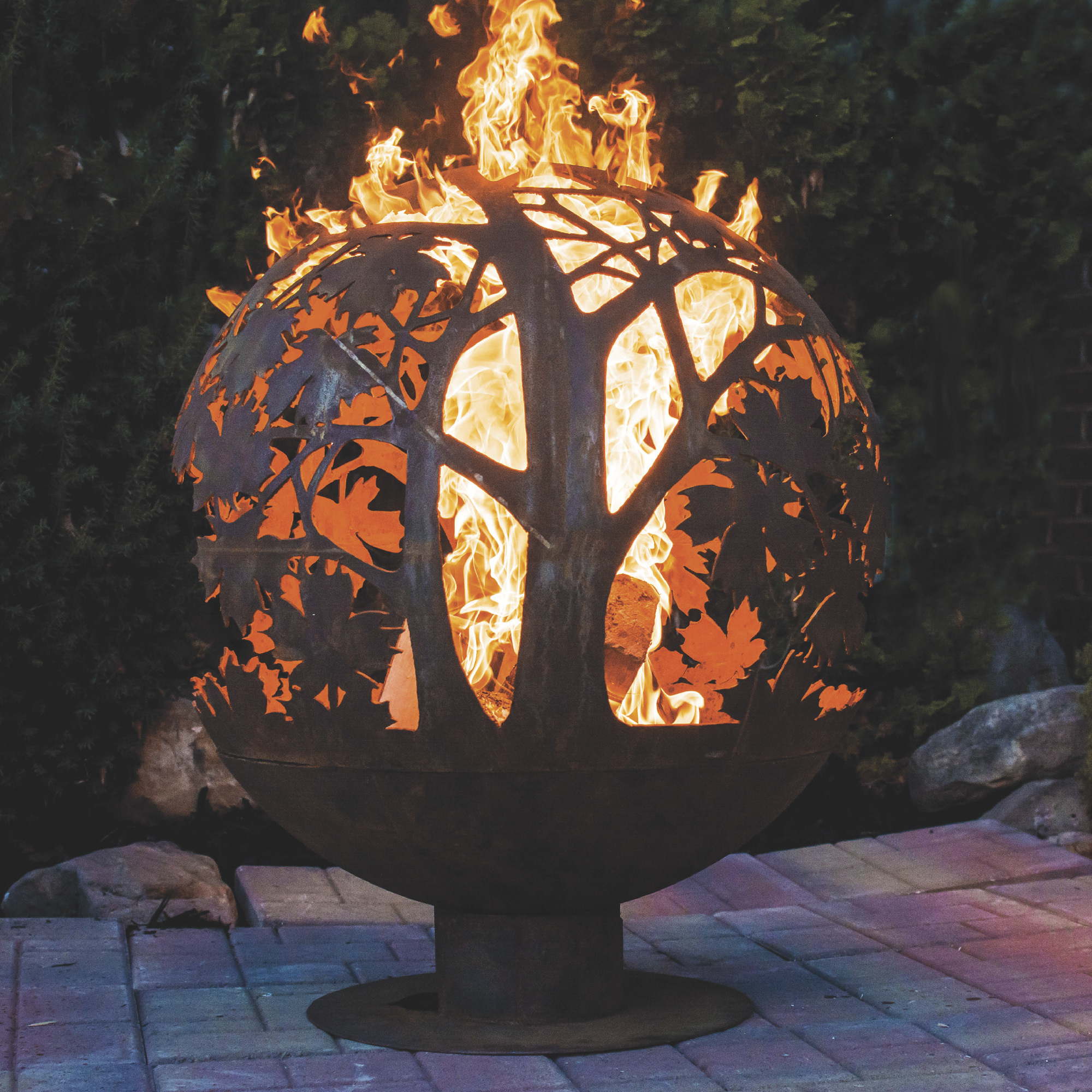 Esschert Leaf Laser Cut Fire Pit Globe, Extra Large